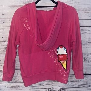 Primp Y2K Splatter Ice Cream Cone Pullover Hoodie